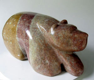 "Rainbow Bear II", Utah Alabaster, 26 lbs. 